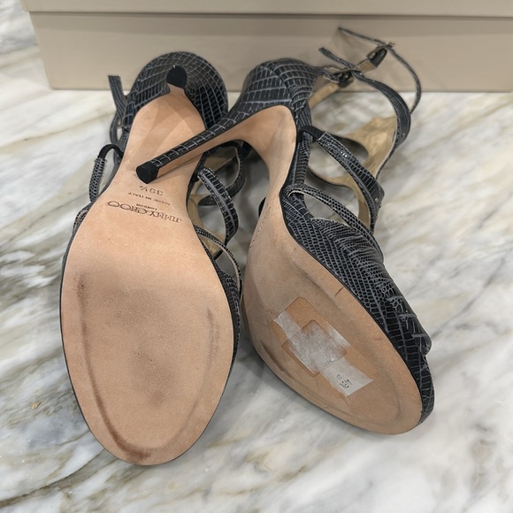 JIMMY CHOO LIZARD PRINT CHARCOAL 9 1/2 - Picture 6 of 7